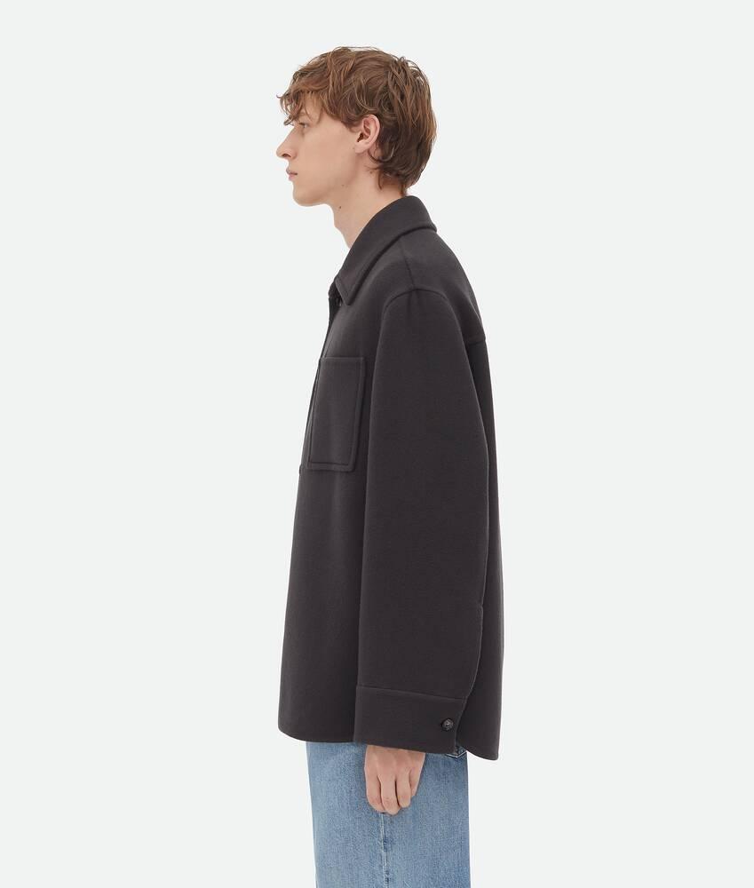 Men's Soft Double Cashmere Coat in Charcoal Product Image