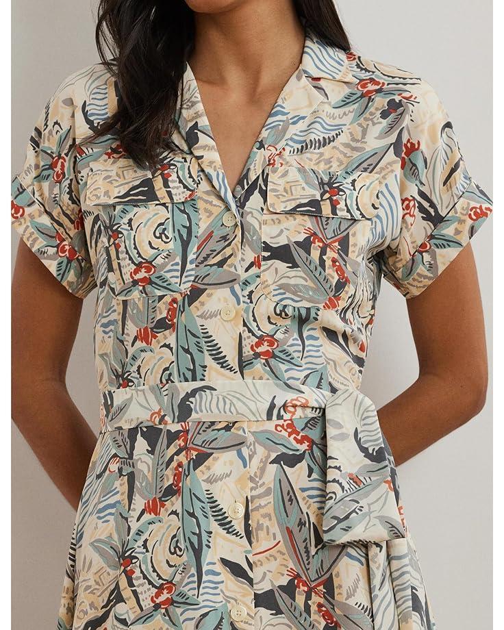 Women's Lauren Ralph Lauren Print Belted Crepe Camp Shirtdress Product Image