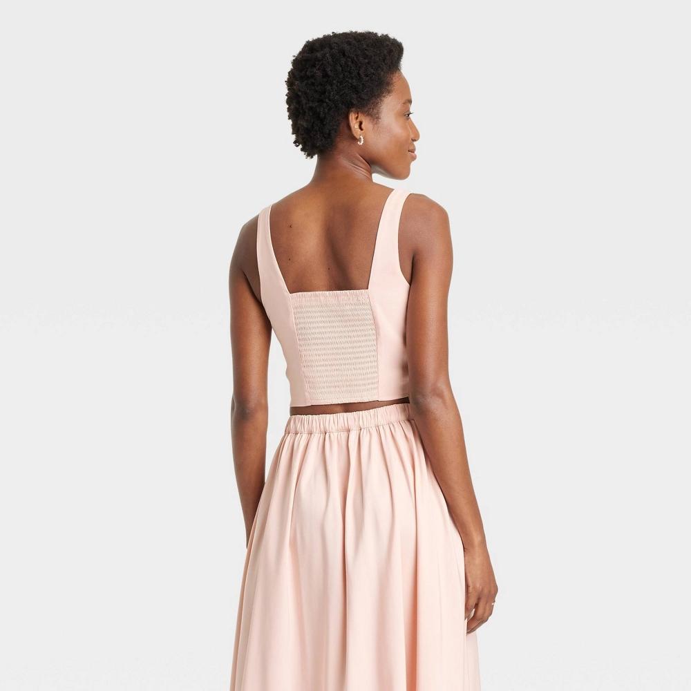 Women's Corset Tank Top - A New Day™ Light Pink XS Product Image