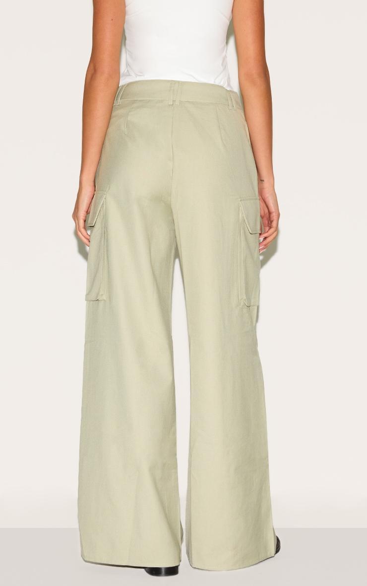 Sage Woven Pocket Detail Straight Leg Pant Product Image