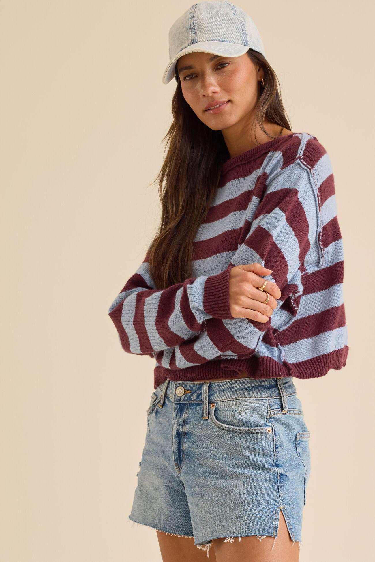 Clarke Striped Crop Sweater Product Image