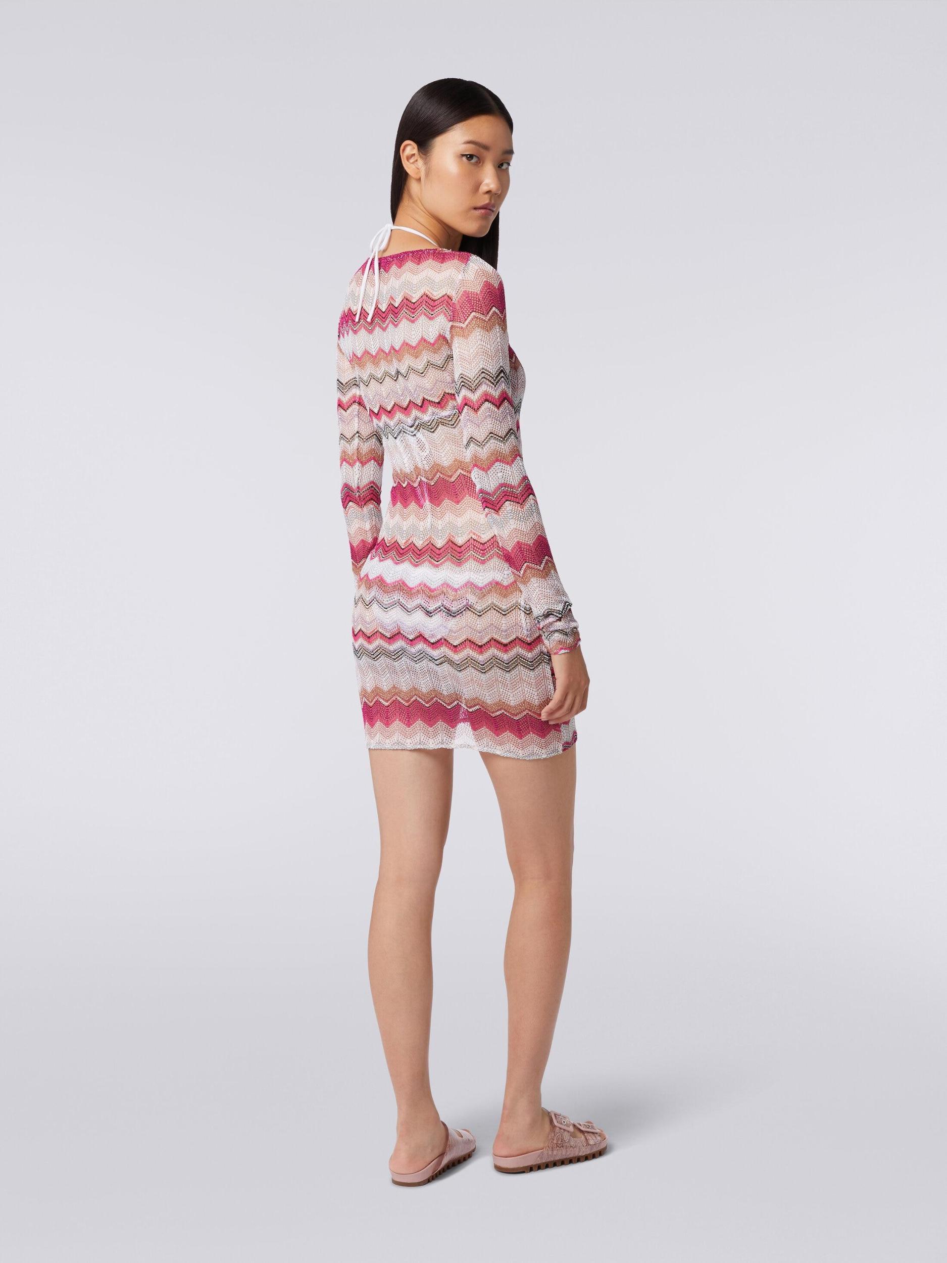 Zigzag crochet dress with lurex Product Image