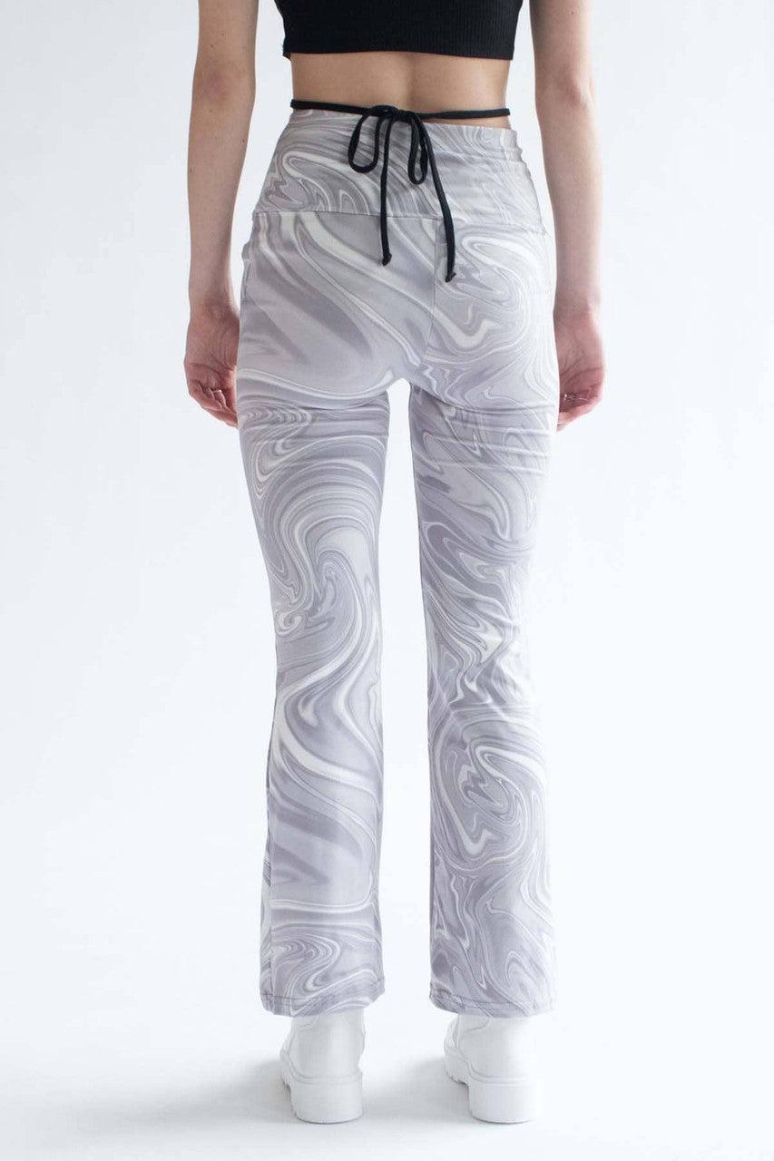 Grey Marble Print Bell Bottoms Product Image