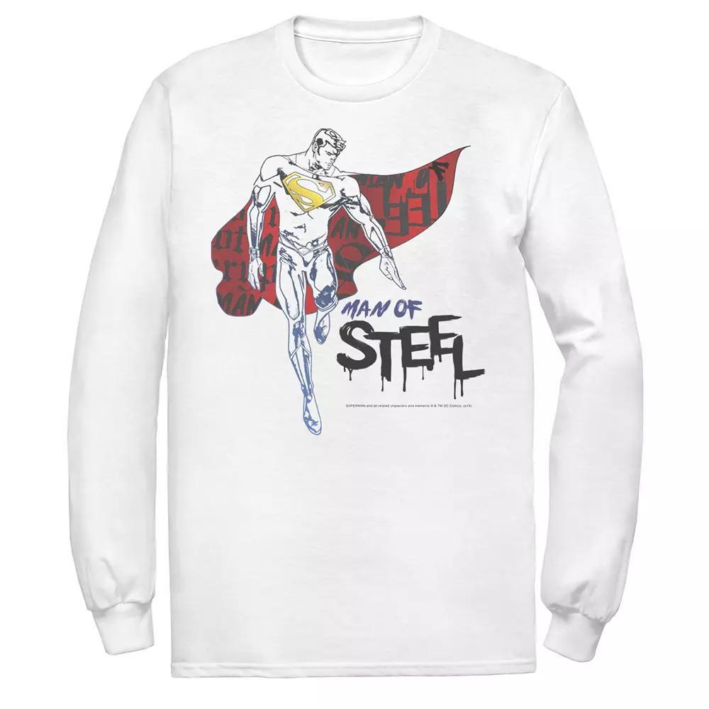 Men's DC Comics Superman Man Of Steel Cape Portrait Tee, Size: XXL, White Product Image