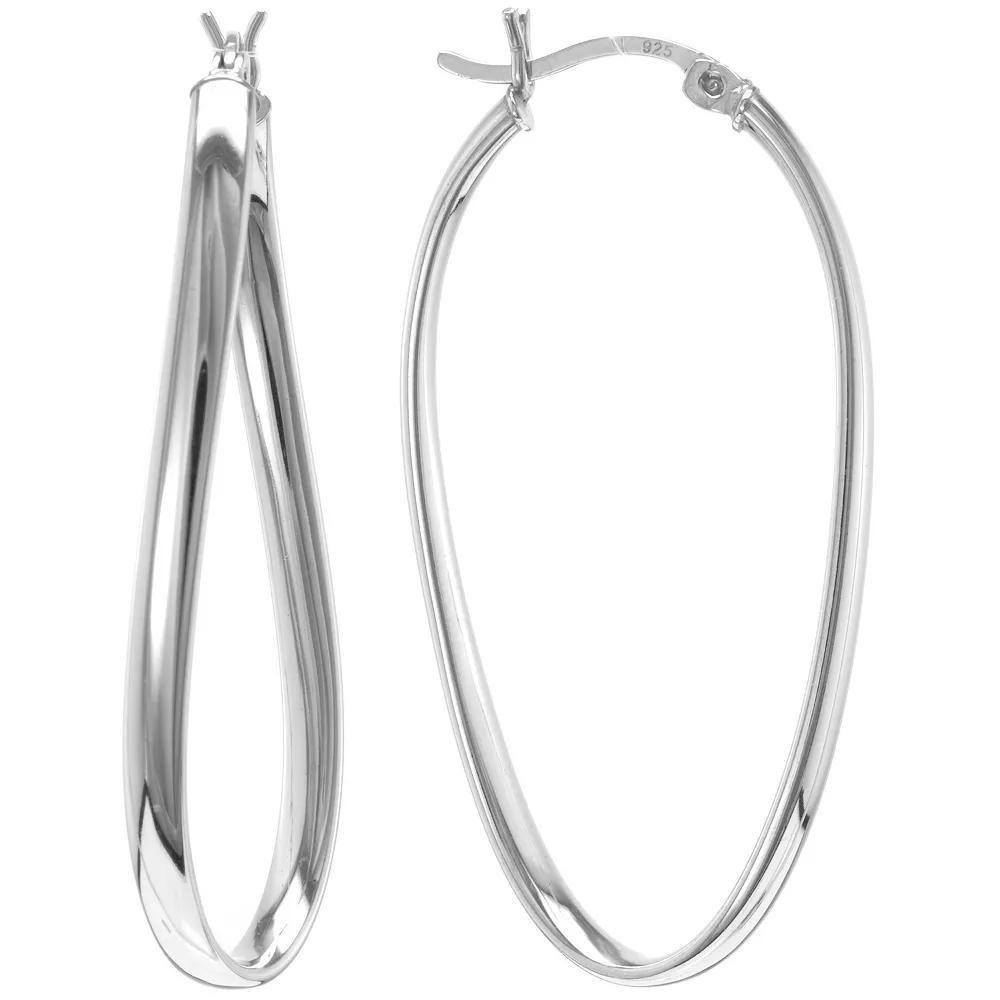 Judy Crowell Sterling Silver Twist Hoop Earrings, Women's Product Image