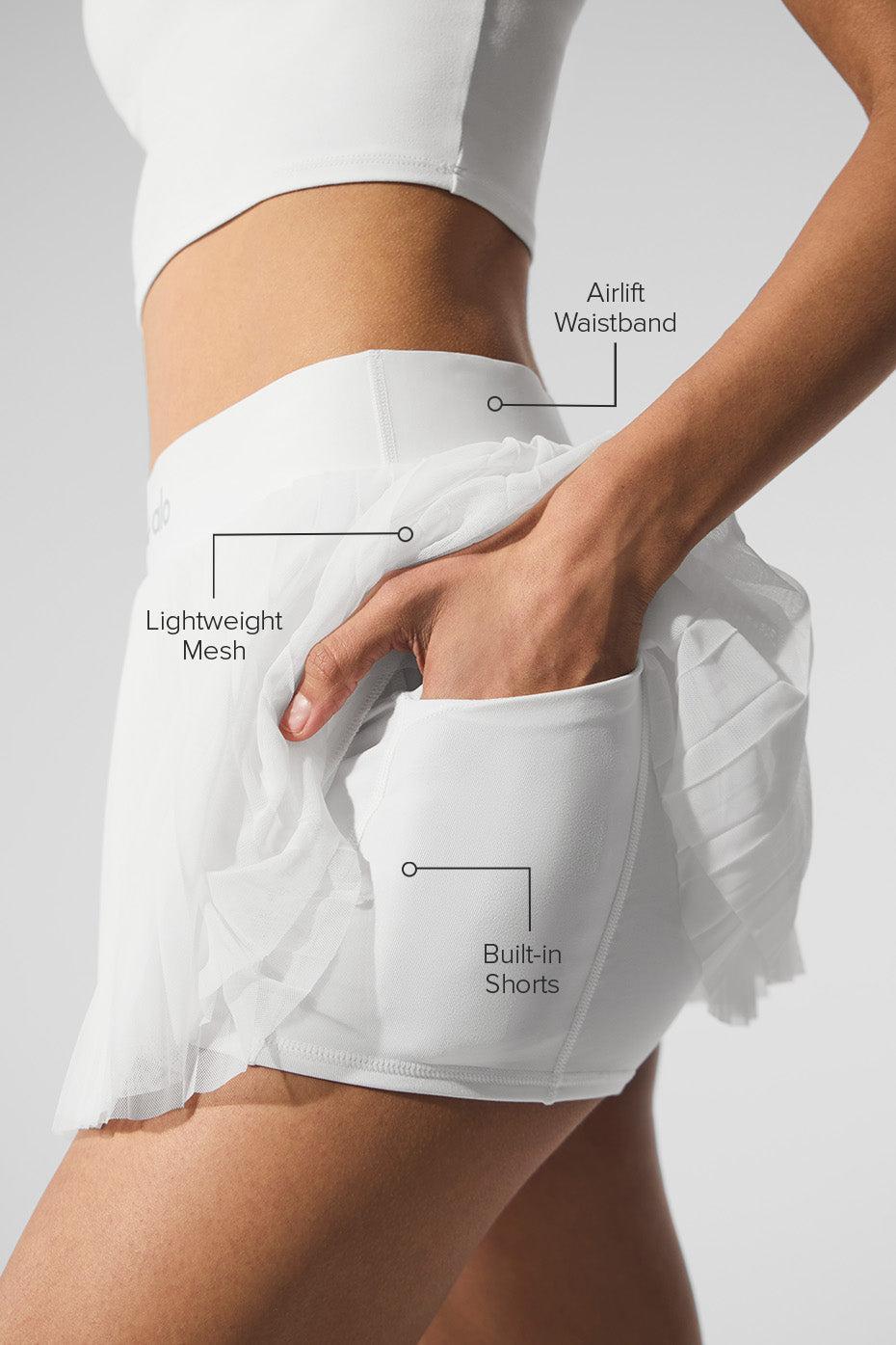Mesh Baseline Tennis Skirt - White Product Image
