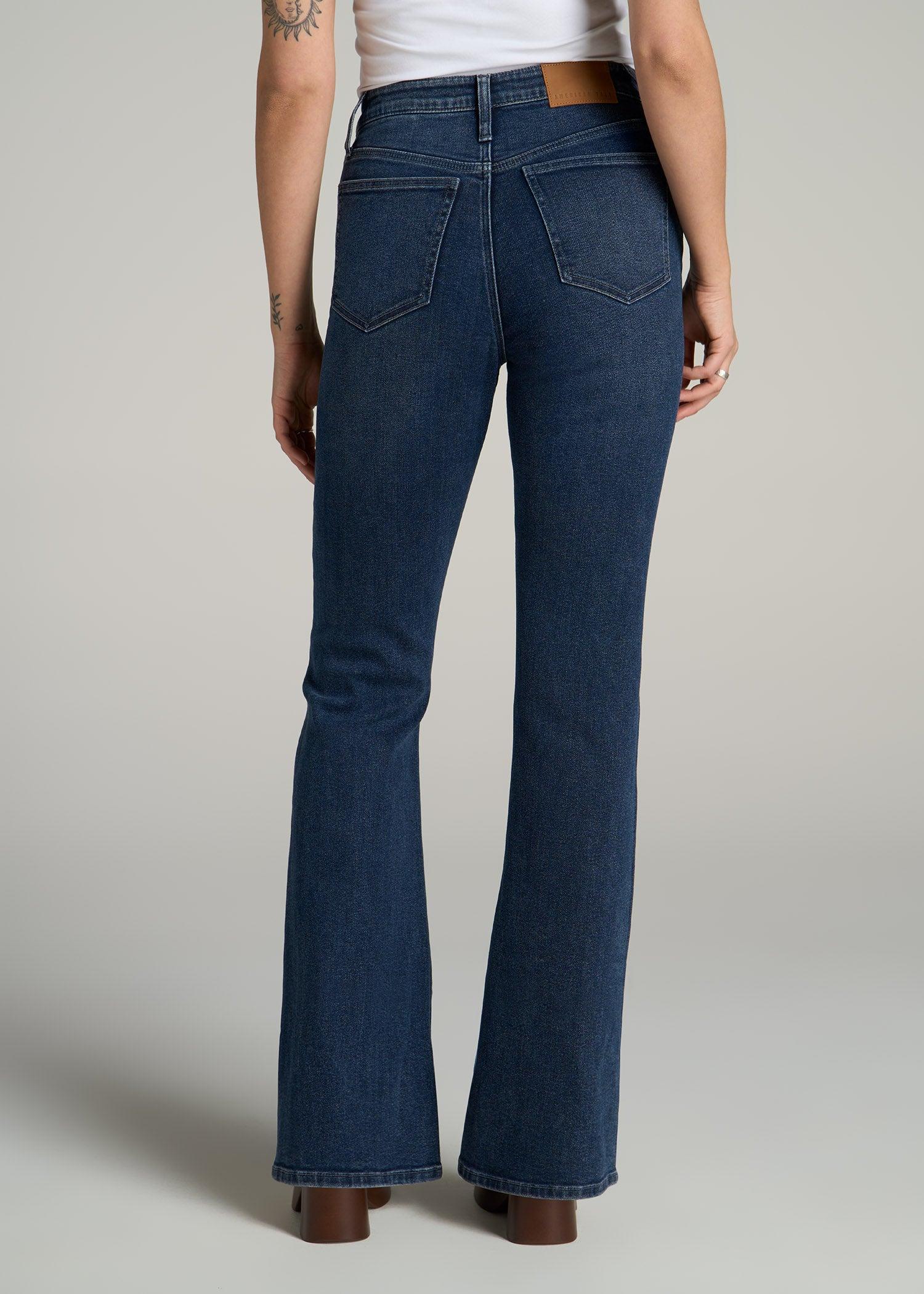 Chloe High Rise Flare Jeans for Tall Women in Faded Dark Indigo Product Image
