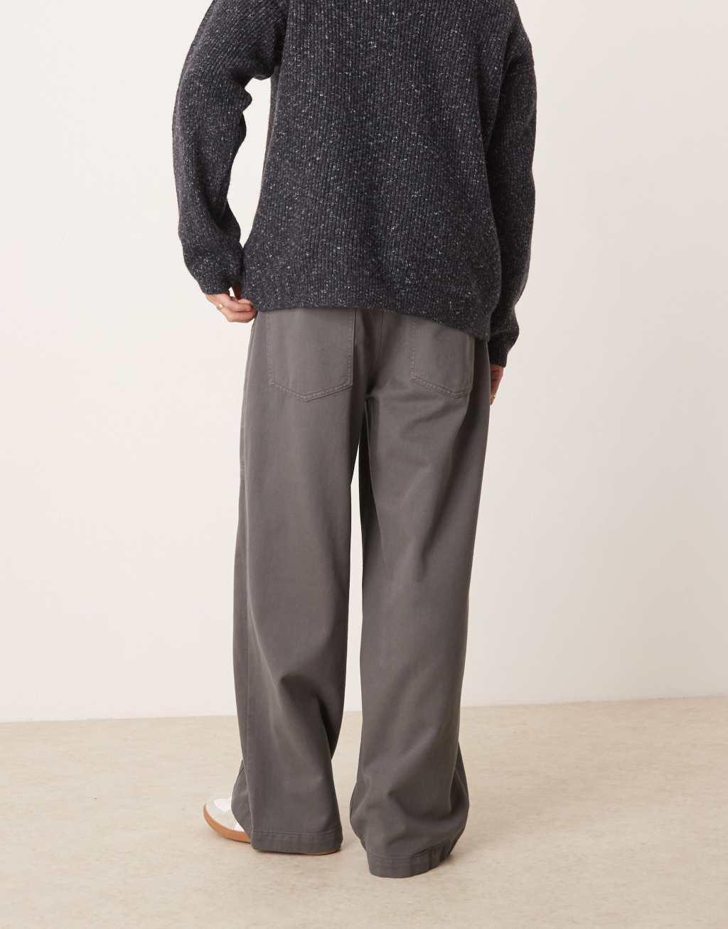 ASOS DESIGN super baggy pants with paneling in charcoal Product Image