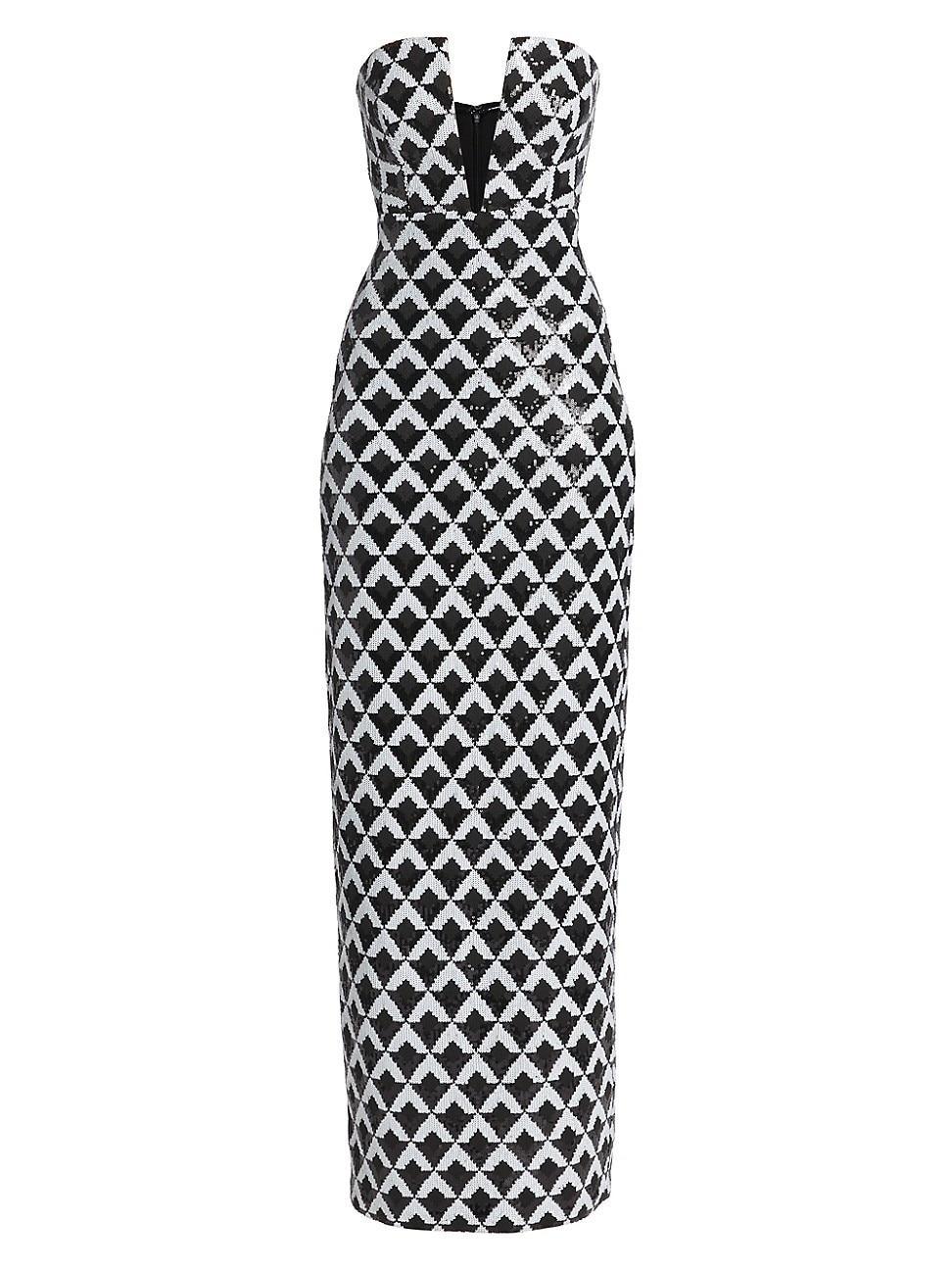 Ramona Checkmate Sequined Strapless Gown Product Image