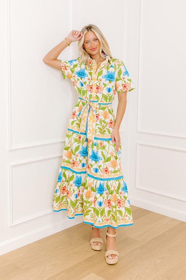 Blossom Avenue Button Down Midi Dress Product Image