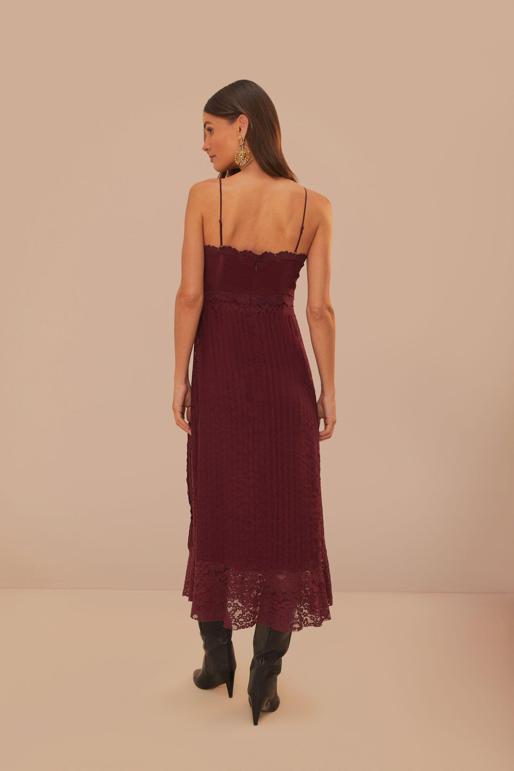 Purple Lace Sleeveless Midi Dress, PURPLE / XL Product Image