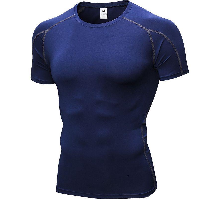 Short-Sleeve Crew Neck Striped Sports T-Shirt Product Image