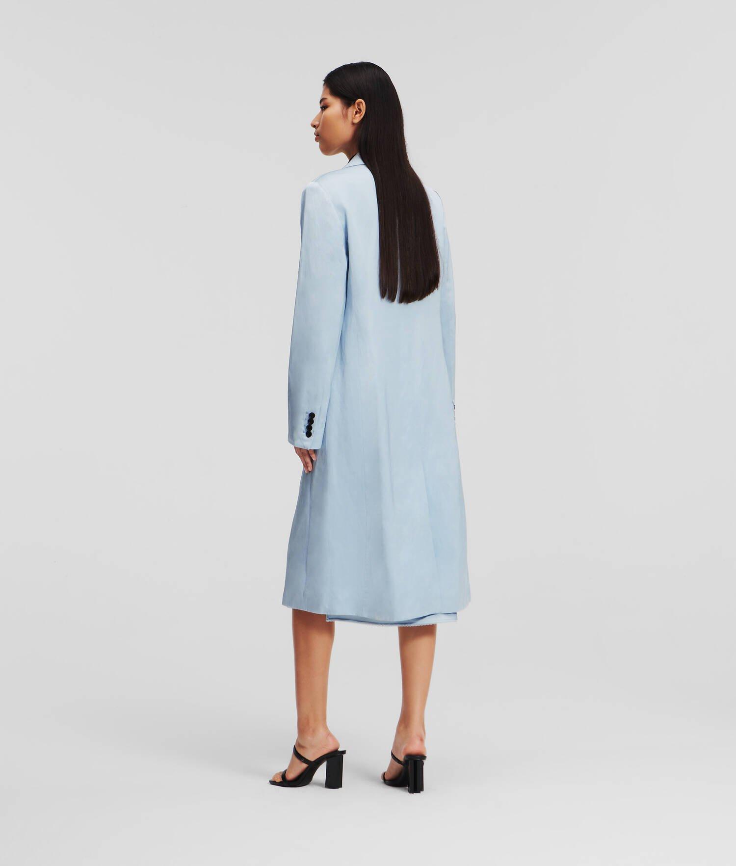 SATIN  LONGLINE TAILORED COAT Product Image