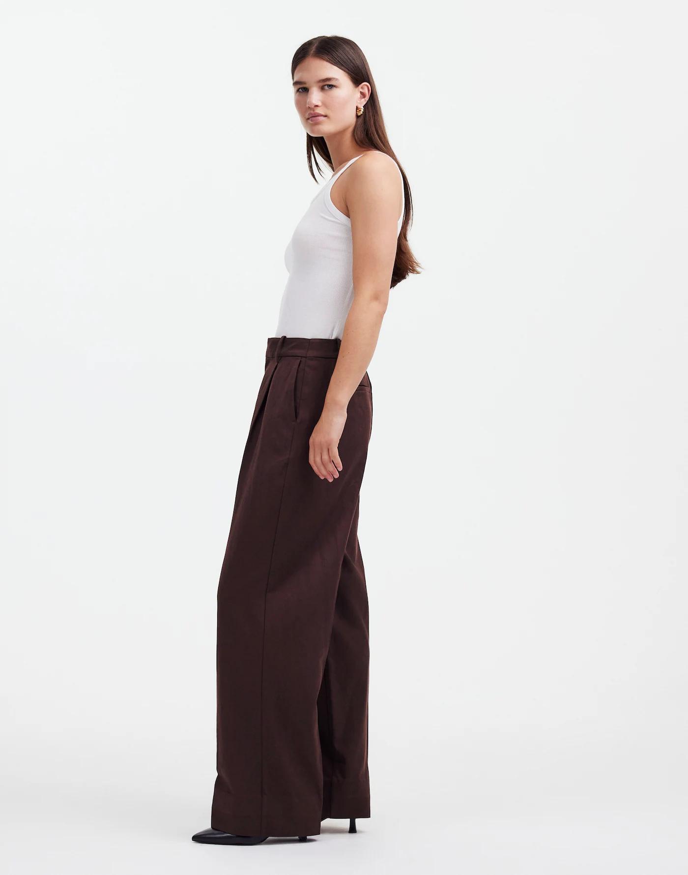 Tall Slouchy Straight Pants in Drapey Twill Product Image