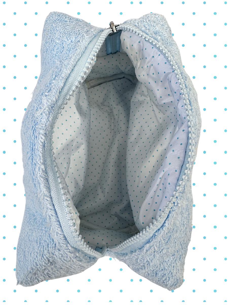 Blue Polka Dot Handmade Travel Pouch Girls Product Image