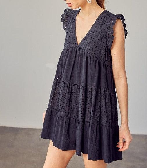 V-Neck Eyelet Dress Kids Product Image