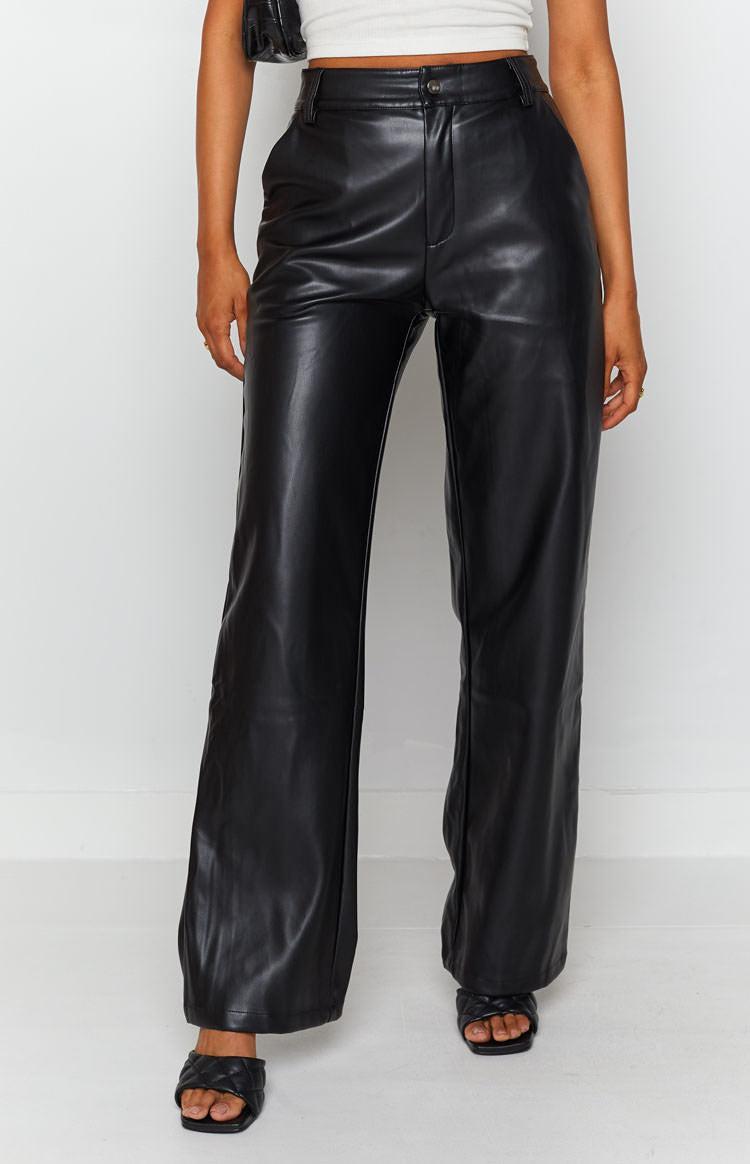 Cool Shade PU Pants Black Girls Product Image
