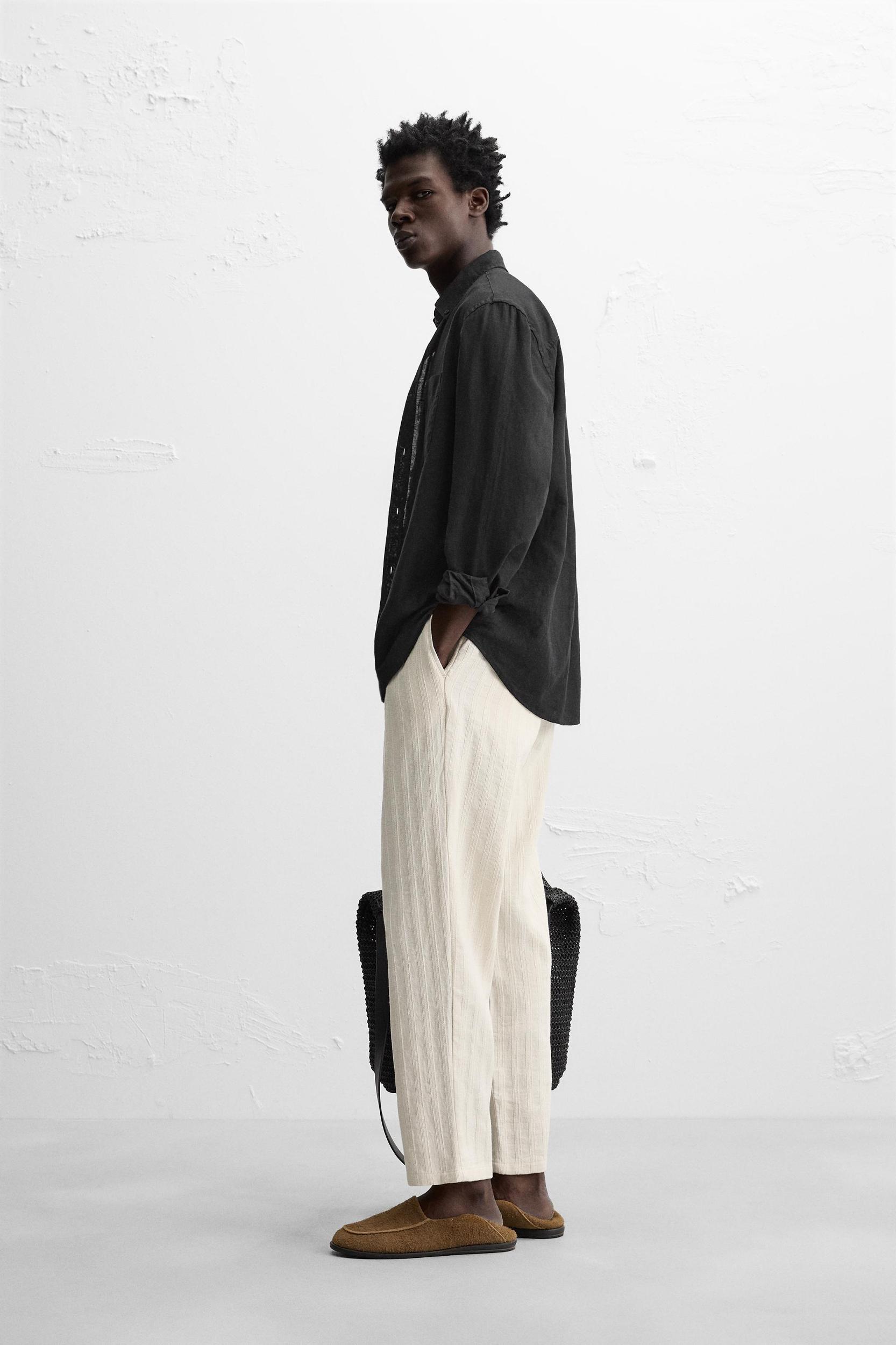 STRIPED JACQUARD PANTS Product Image