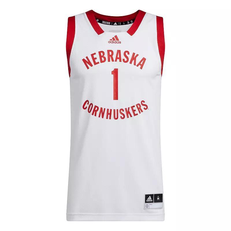 Men's adidas #1 White Nebraska Huskers Team Swingman Jersey, Size: Medium Product Image
