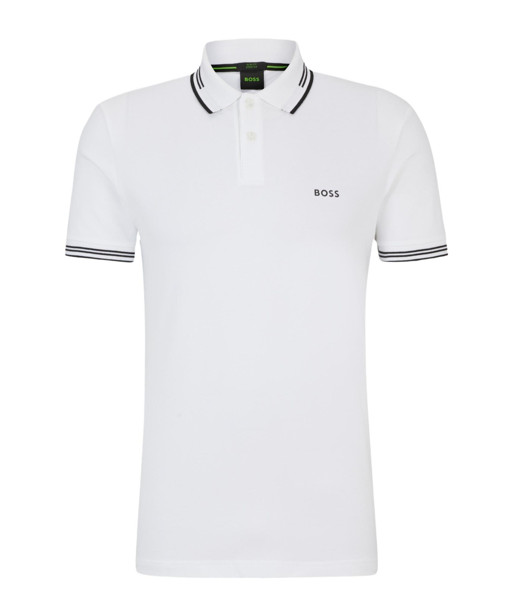 HUGO BOSS Cotton Polo Shirt With Logo In White Product Image
