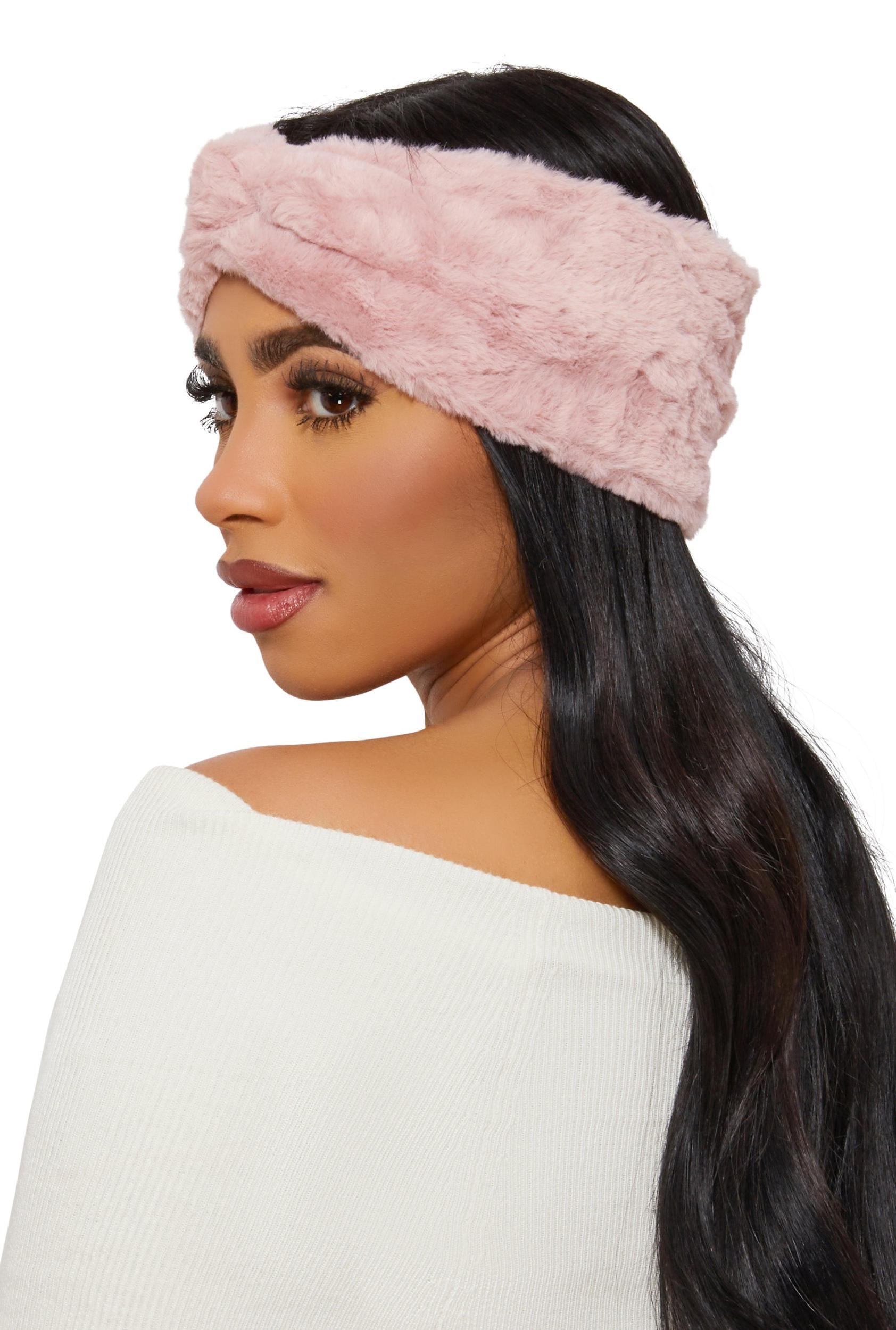 Twist Front Faux Fur Headband Female Product Image