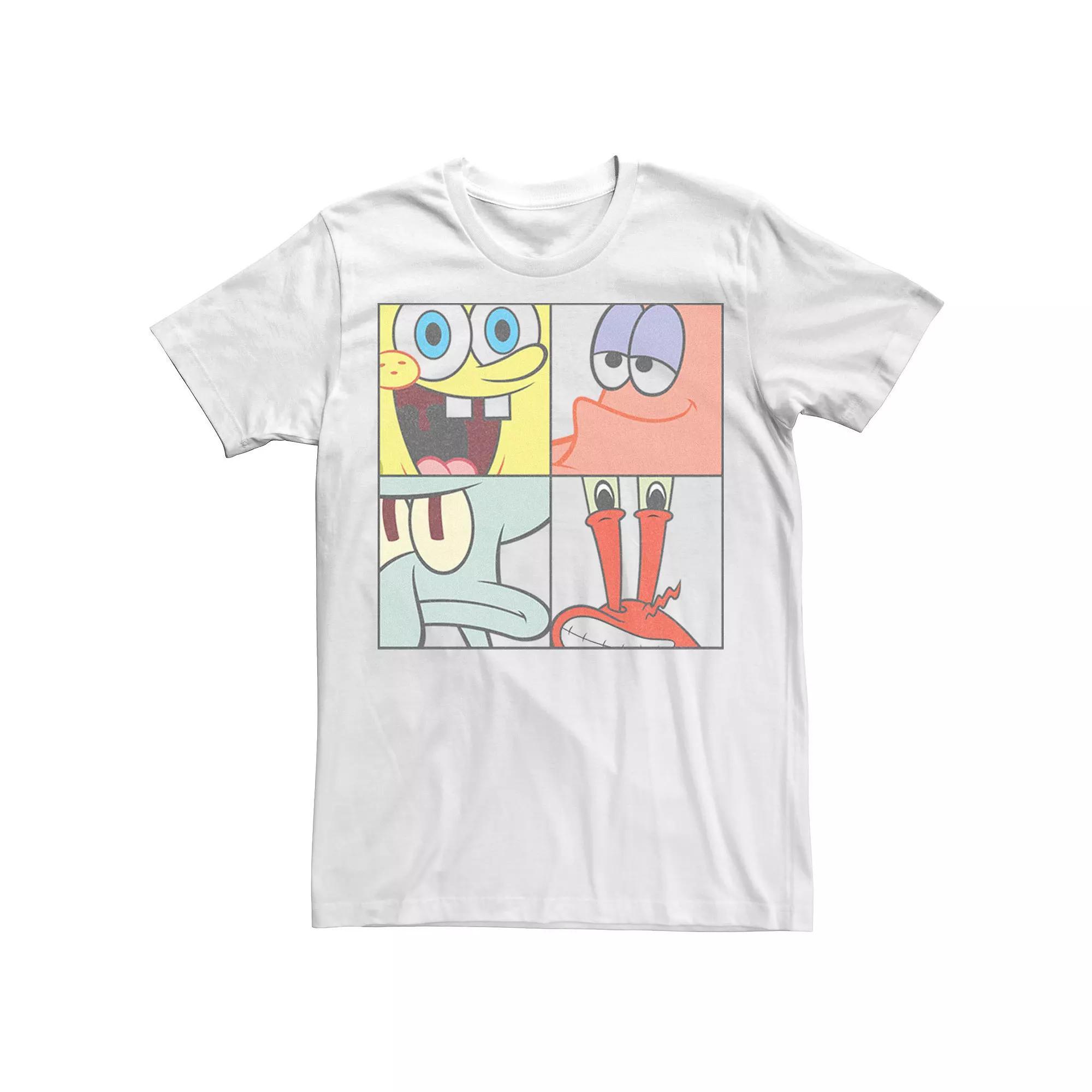 Men's Spongebob 4 Square Close Up Tee, Size: XL, White Product Image