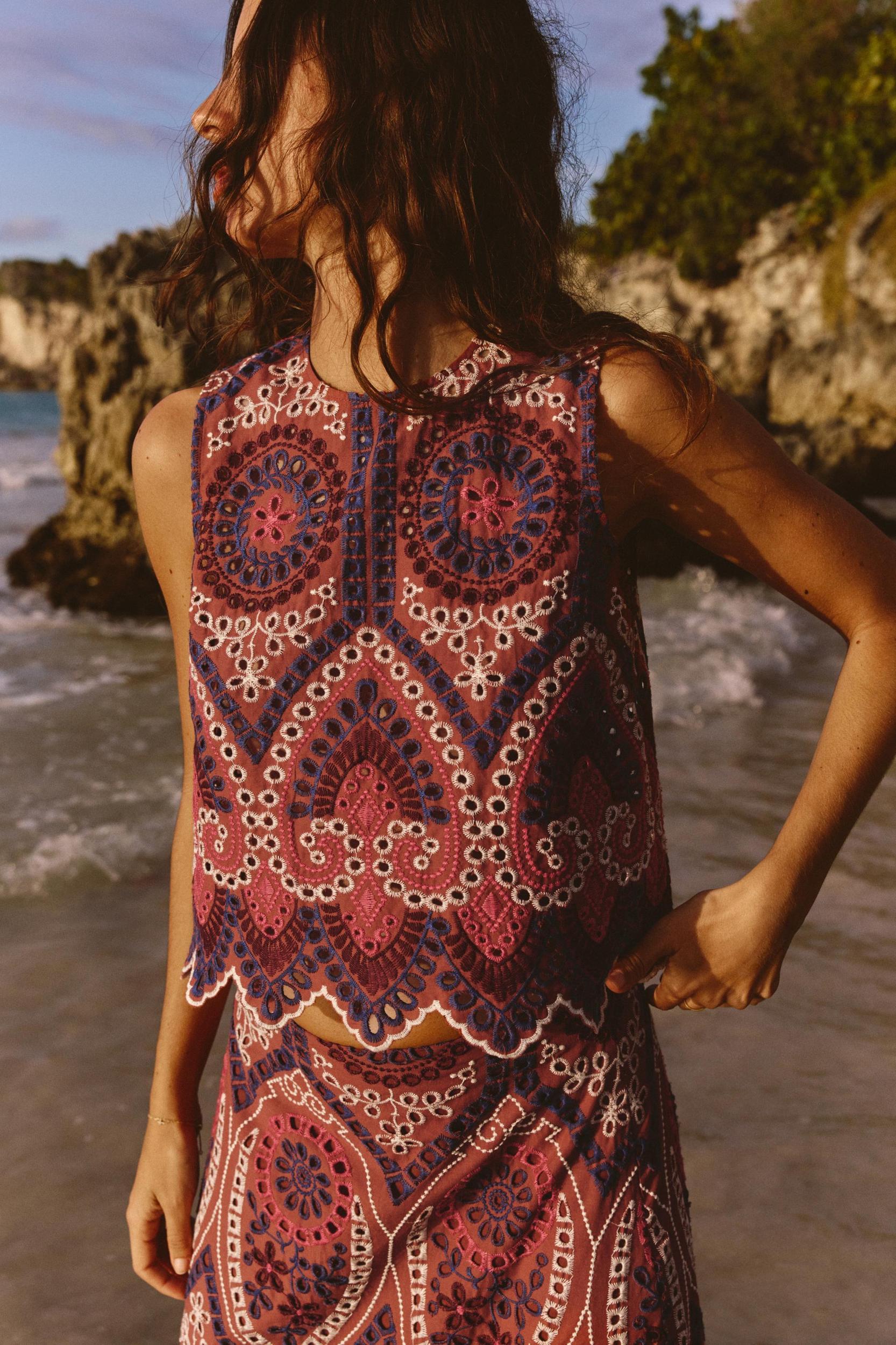 OPENWORK EMBROIDERED TOP Product Image