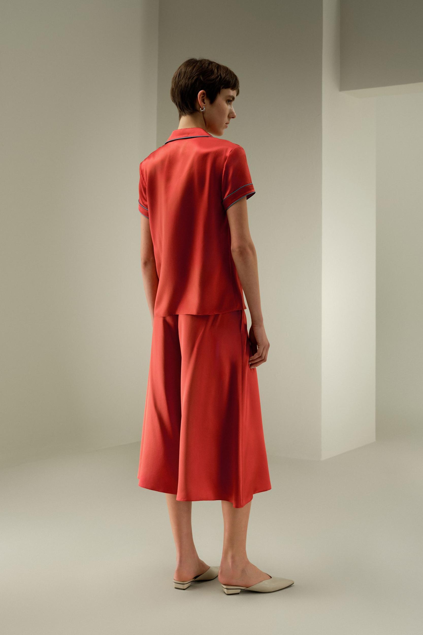 Contrast-Trimmed Silk Shirt Product Image