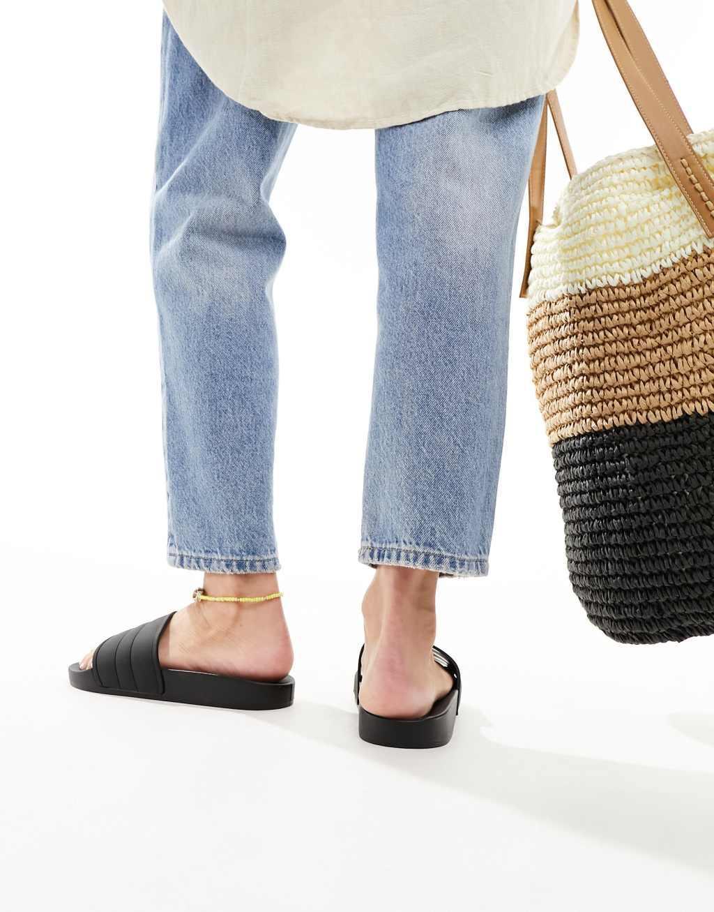 ASOS DESIGN Wide Fit Final pool slides Product Image