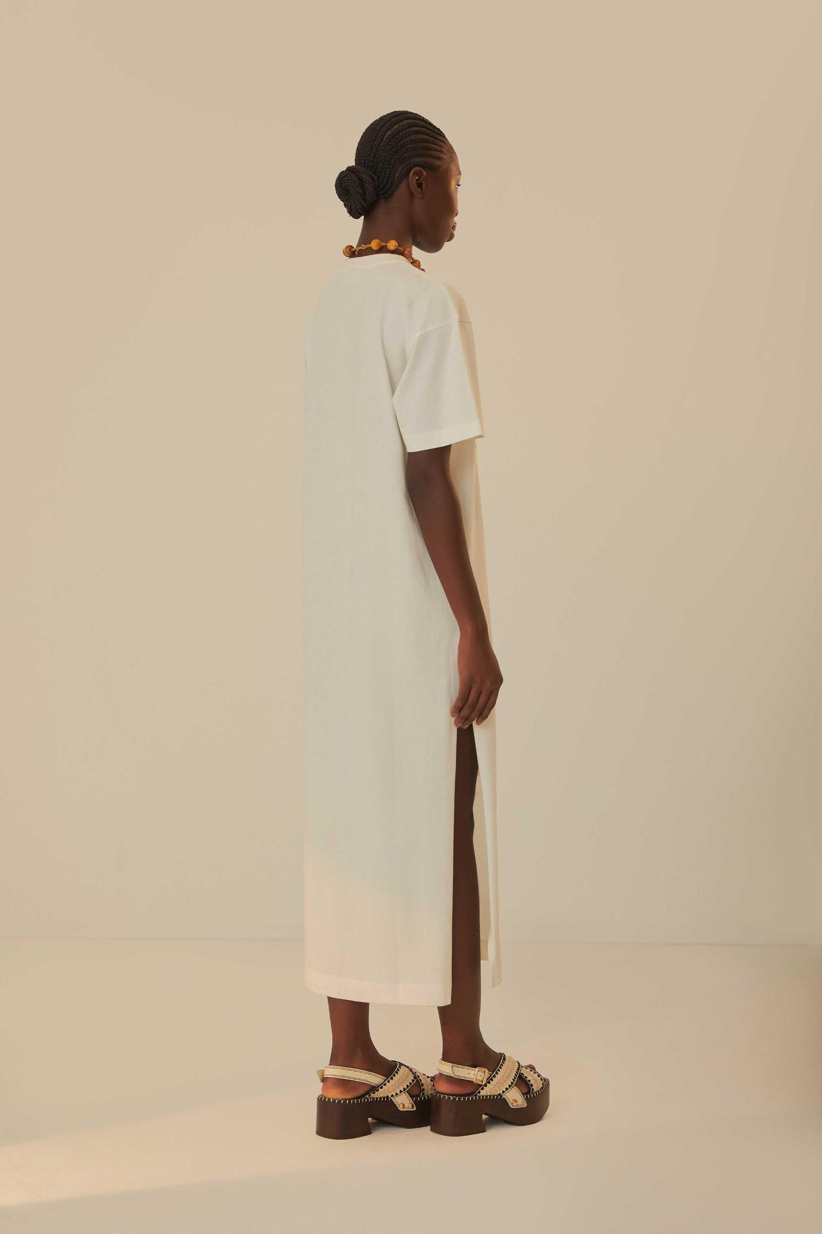 Off-White Tropical Organic Cotton T-Shirt Dress Product Image