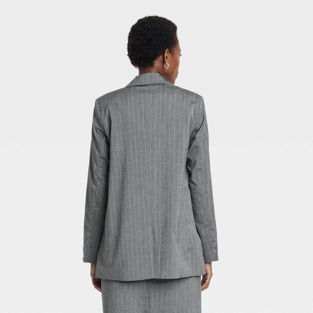Womens Double Breasted Blazer - A New Day Pinstripe M Product Image