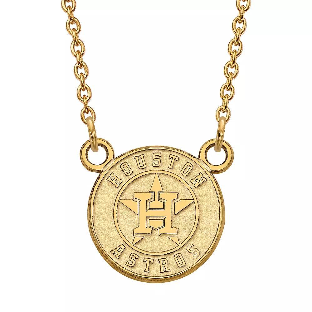 LogoArt Sterling Silver Houston Astros Pendant Necklace, Women's, Size: 18 mm, 14k Gold Plated Product Image