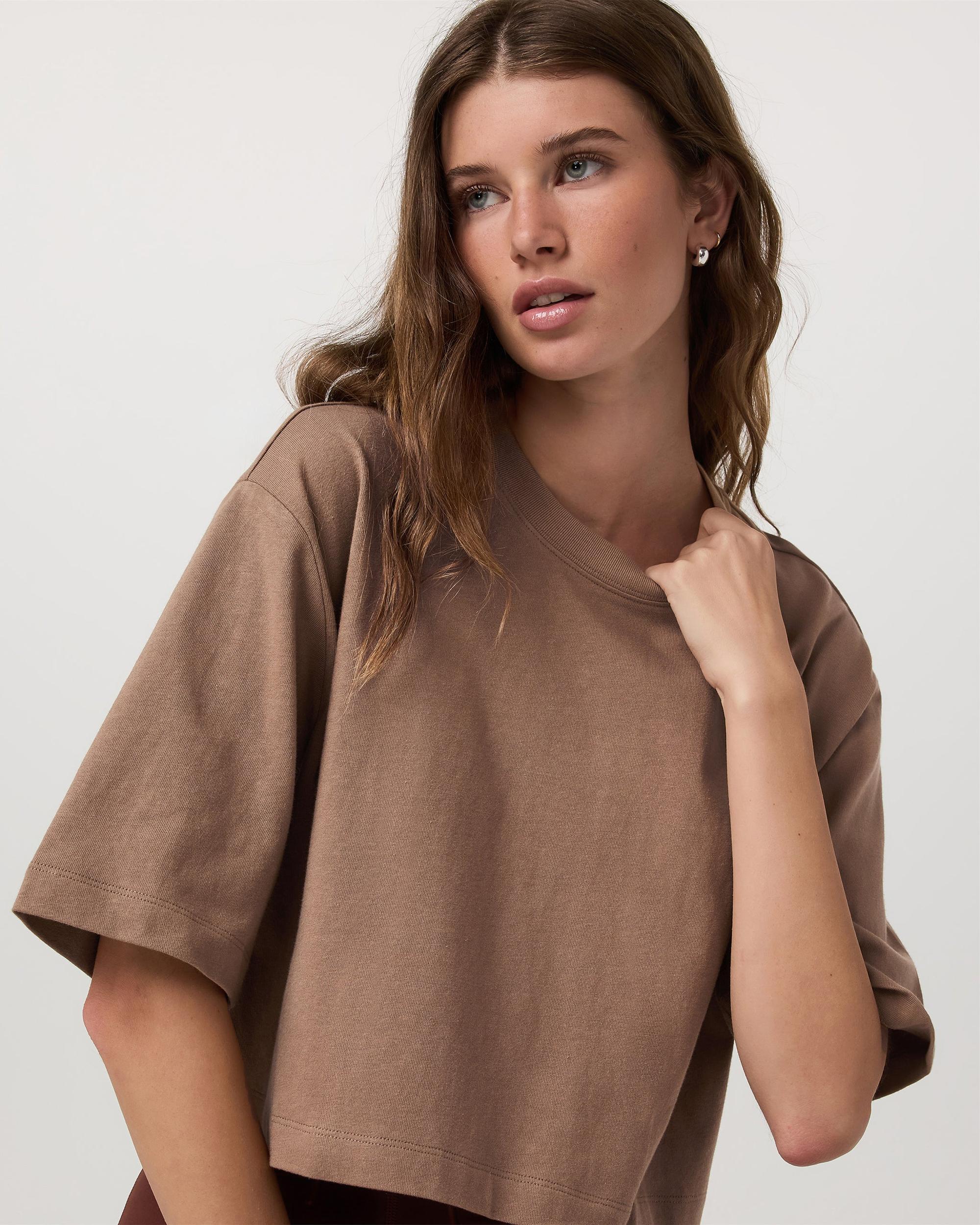 Short Sleeve Heavyweight Crop Cotton Tee Product Image