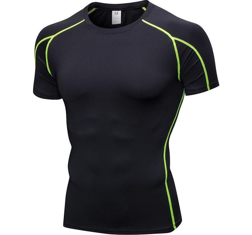 Short-Sleeve Crew Neck Striped Sports T-Shirt Product Image