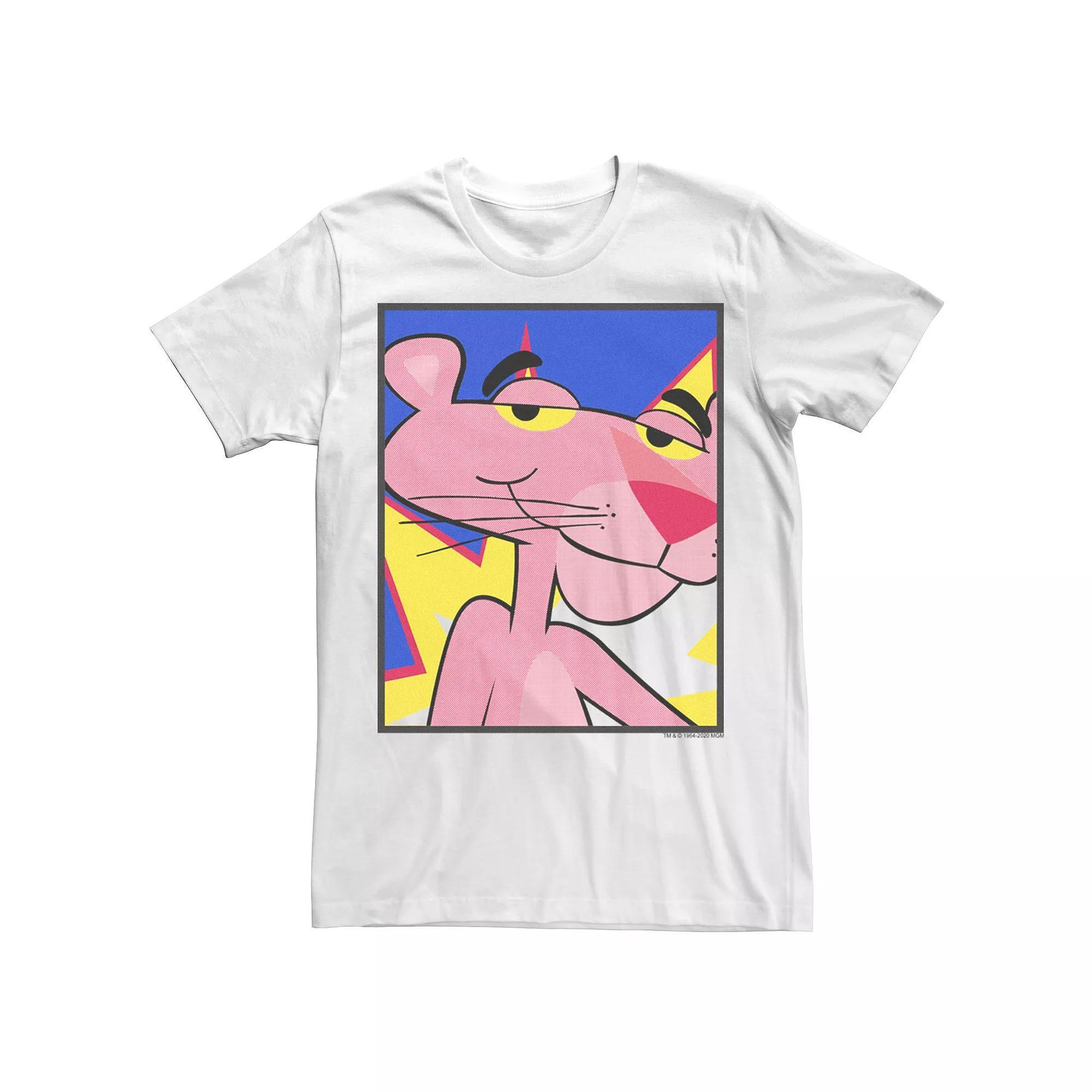 Men's The Pink Panther Comic Style Portrait Tee, Size: XXL, White Product Image