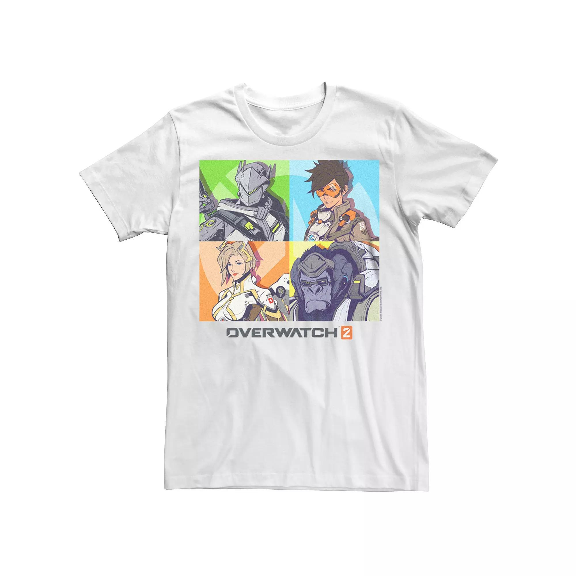 Men's Overwatch 2 Hero Group Shot Graphic Tee, Size: Medium, White Product Image