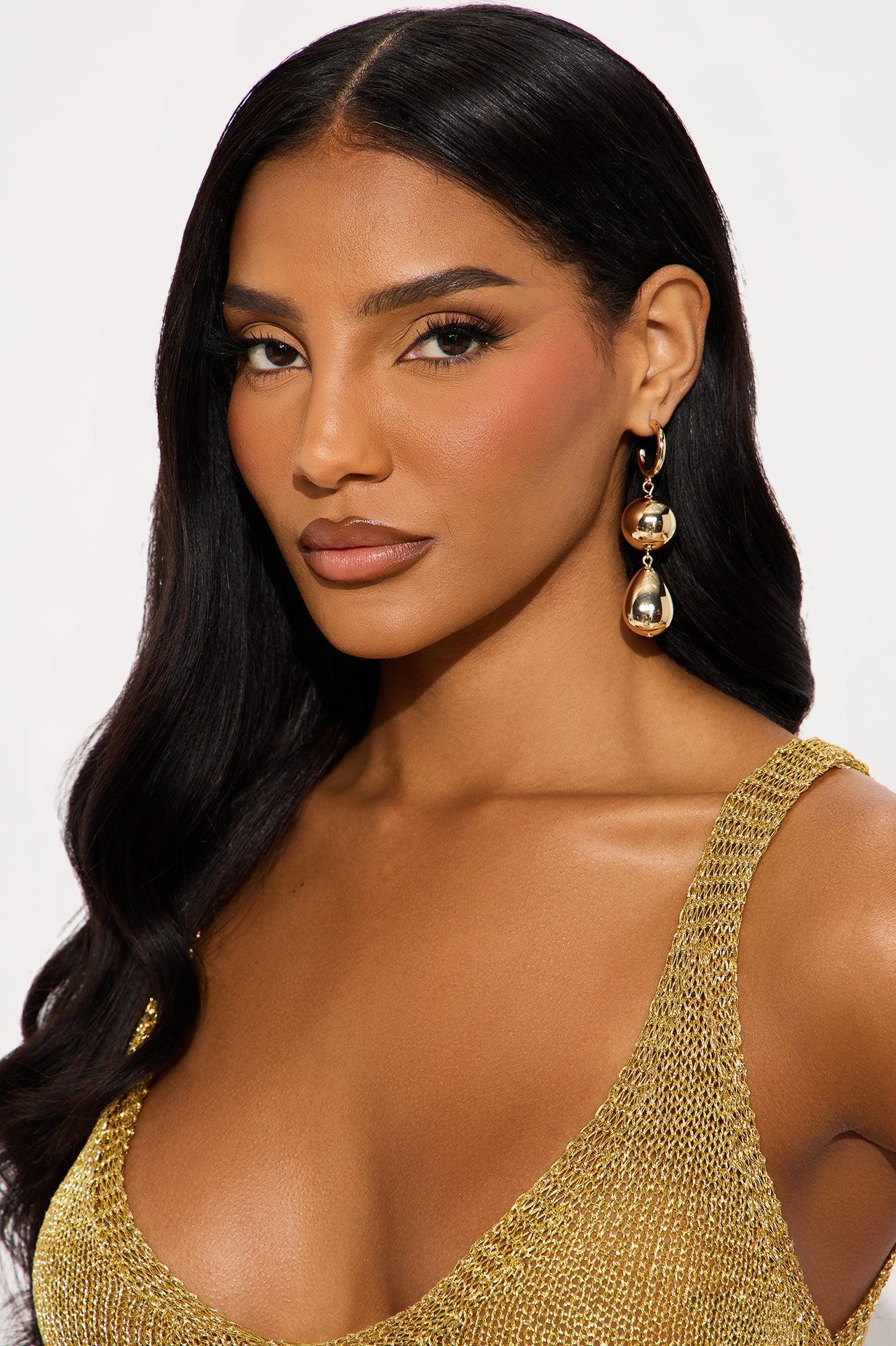While The Night Is Young Earrings - Gold Female Product Image