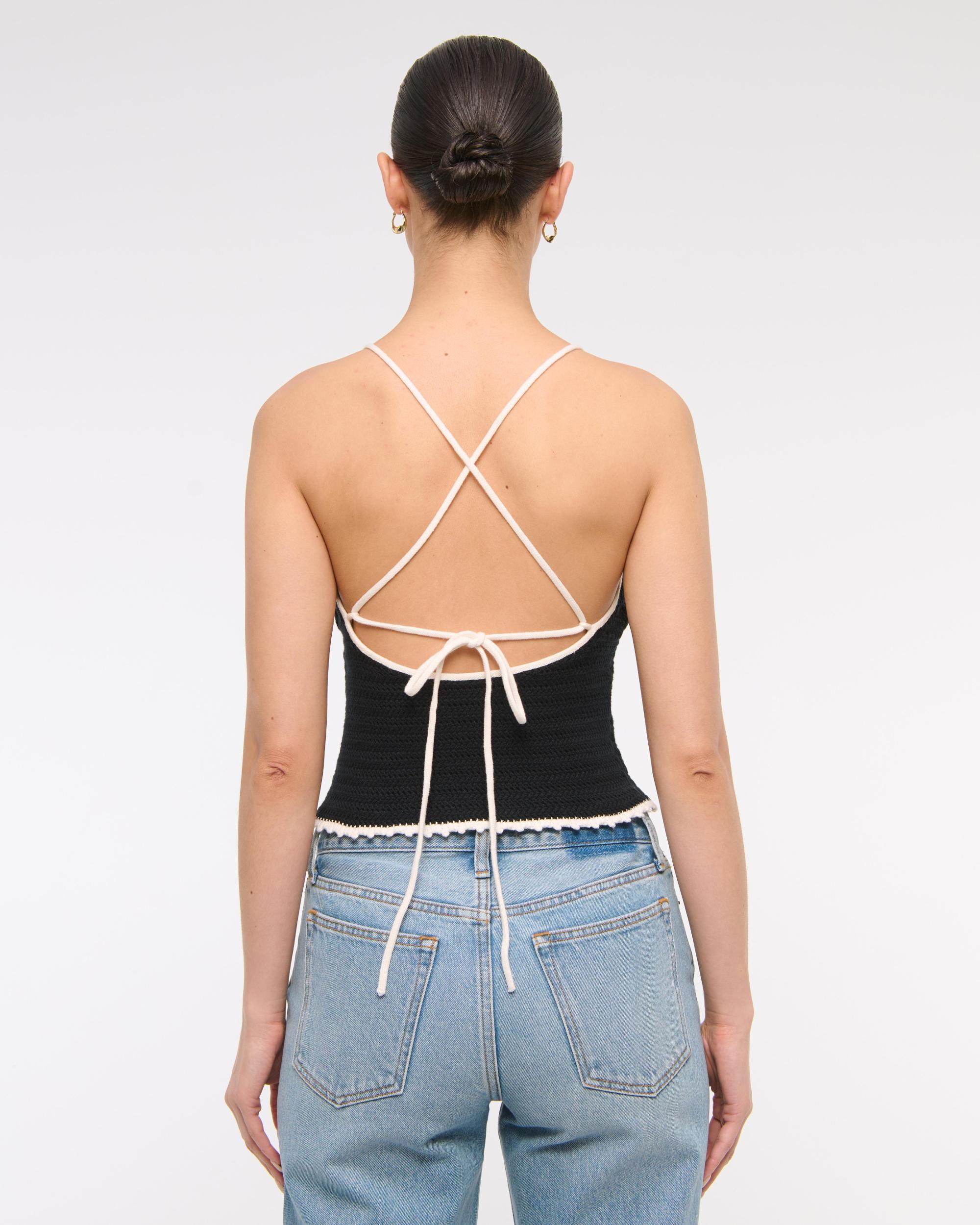 Crochet-Style Tie-Back Tank Product Image