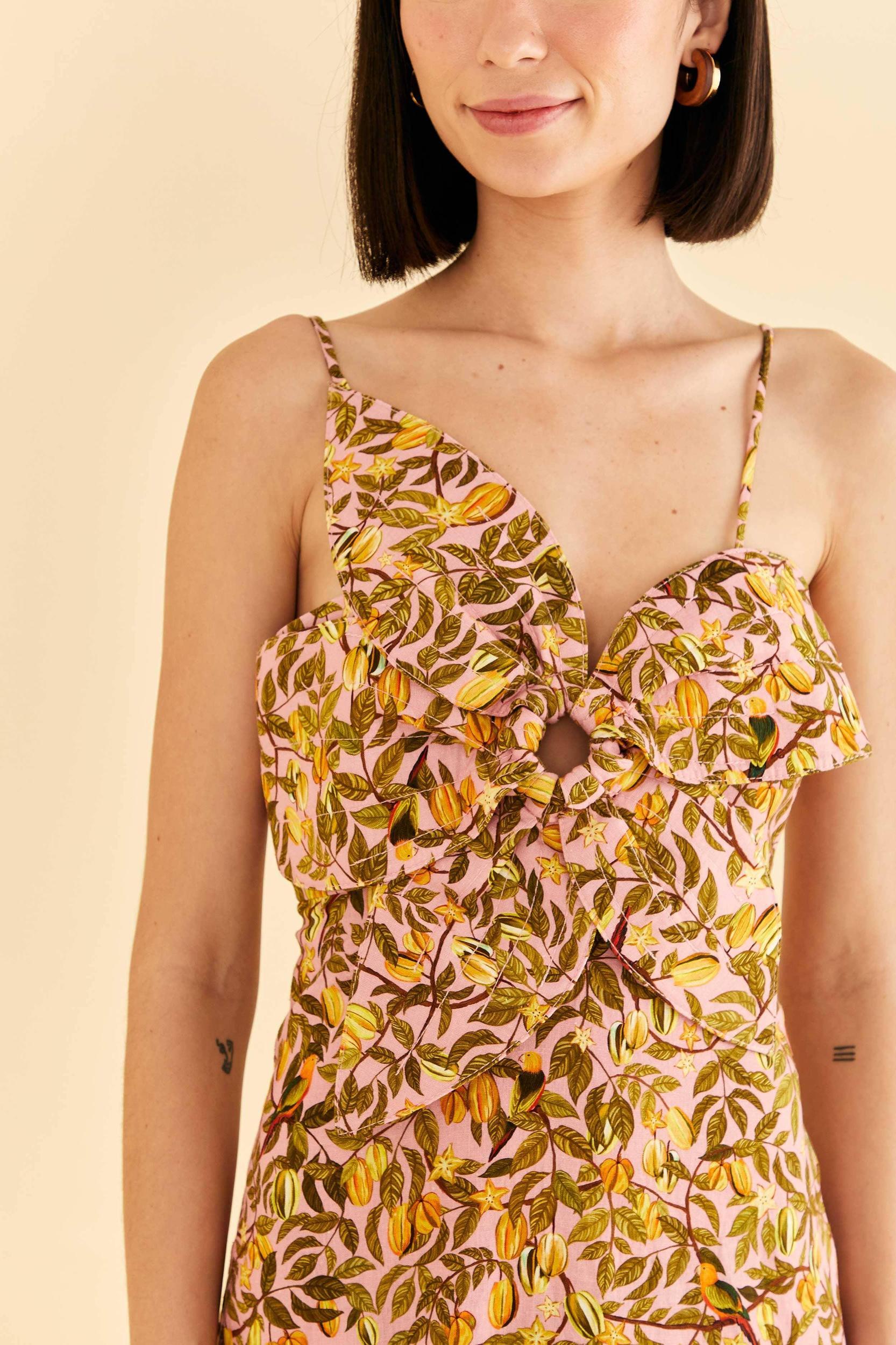 Light Pink Star Fruit Flower Mini Dress Product Image