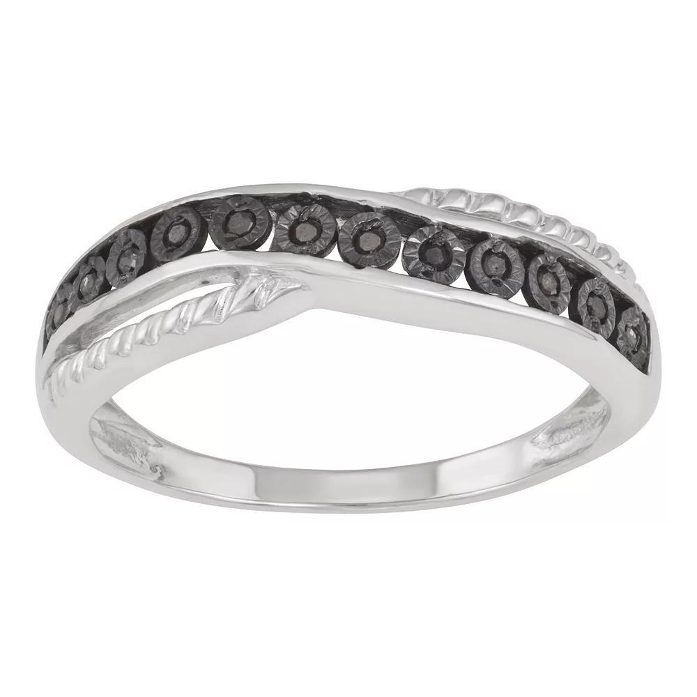 Sterling Silver & Black Diamond Accent Twist Ring, Women's, Size: 7 Product Image