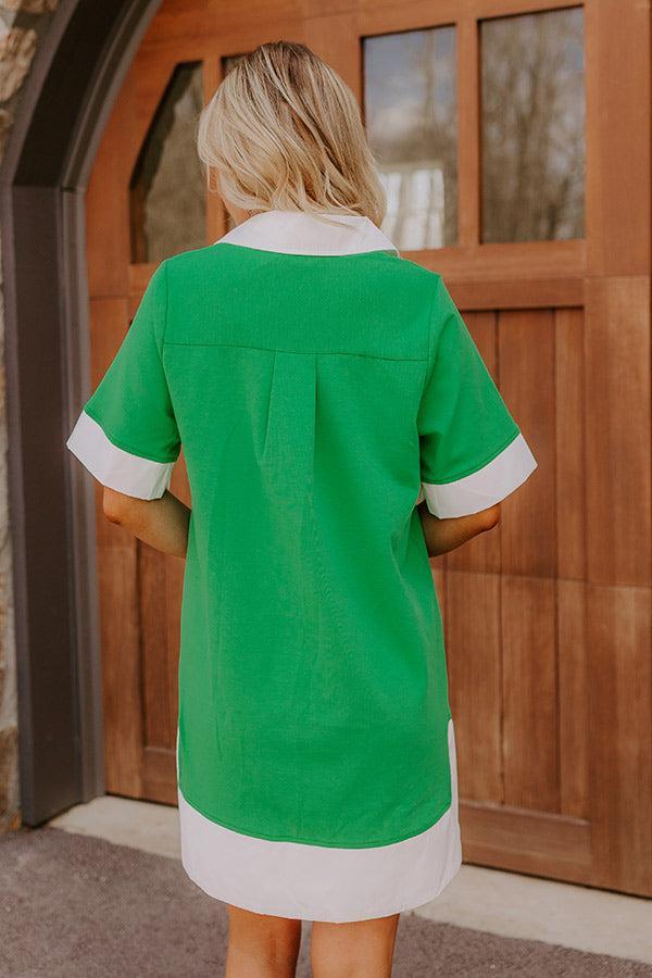 Country Club Brunch Mini Dress in Kelly Green Product Image