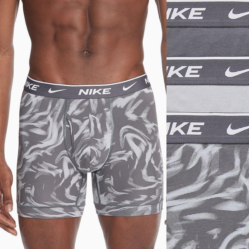 Men's Nike Dri-FIT Essential 3-pack Stretch Boxer Briefs, Size: Large, Black Orange Blue Product Image