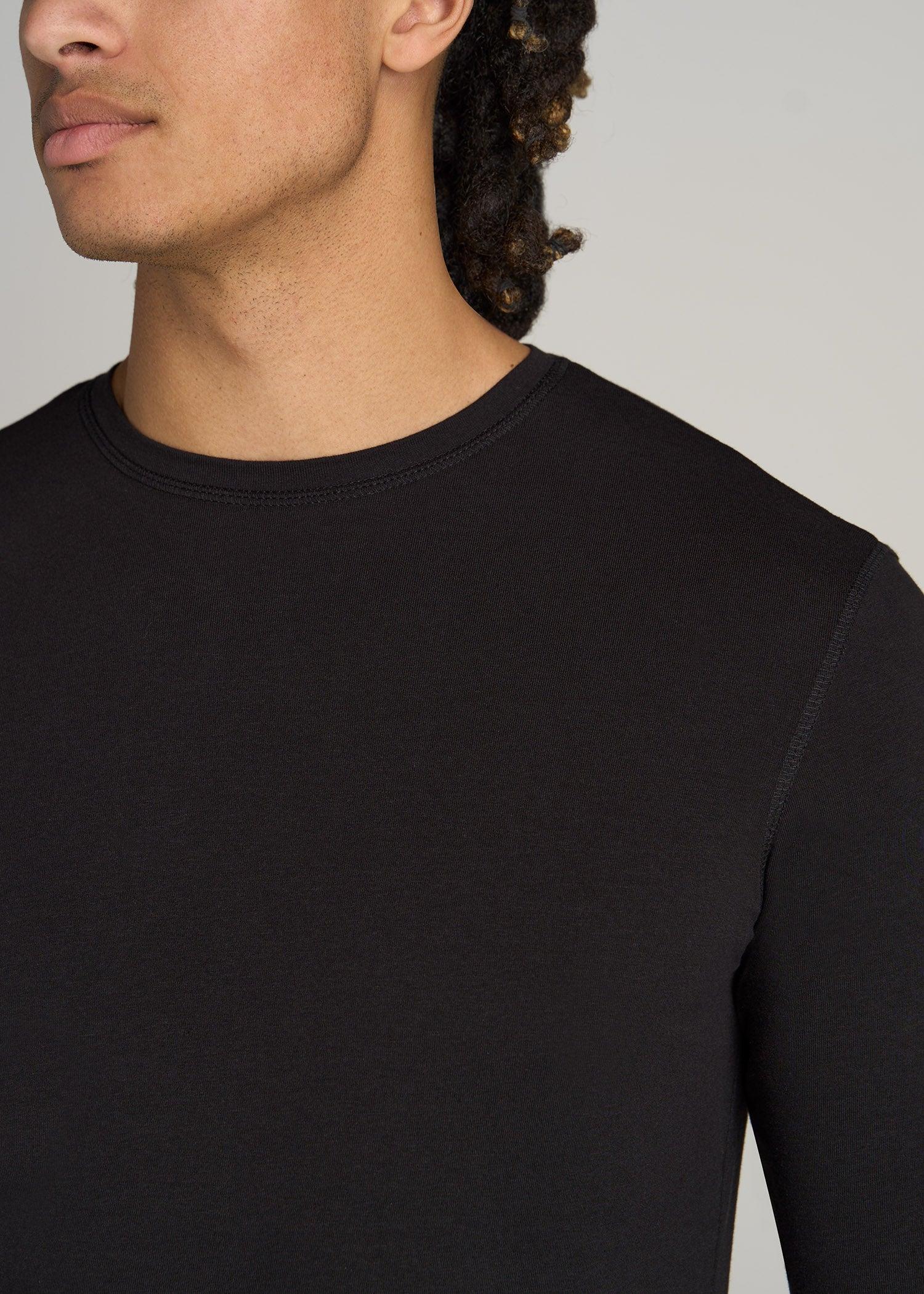 The Essential SLIM-FIT Long Sleeve Tee for Tall Men in Black Product Image