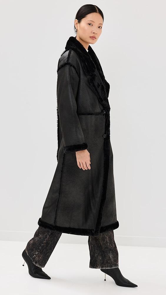 Avec Les Filles Faux Shearling Longline Coat | Shopbop Product Image