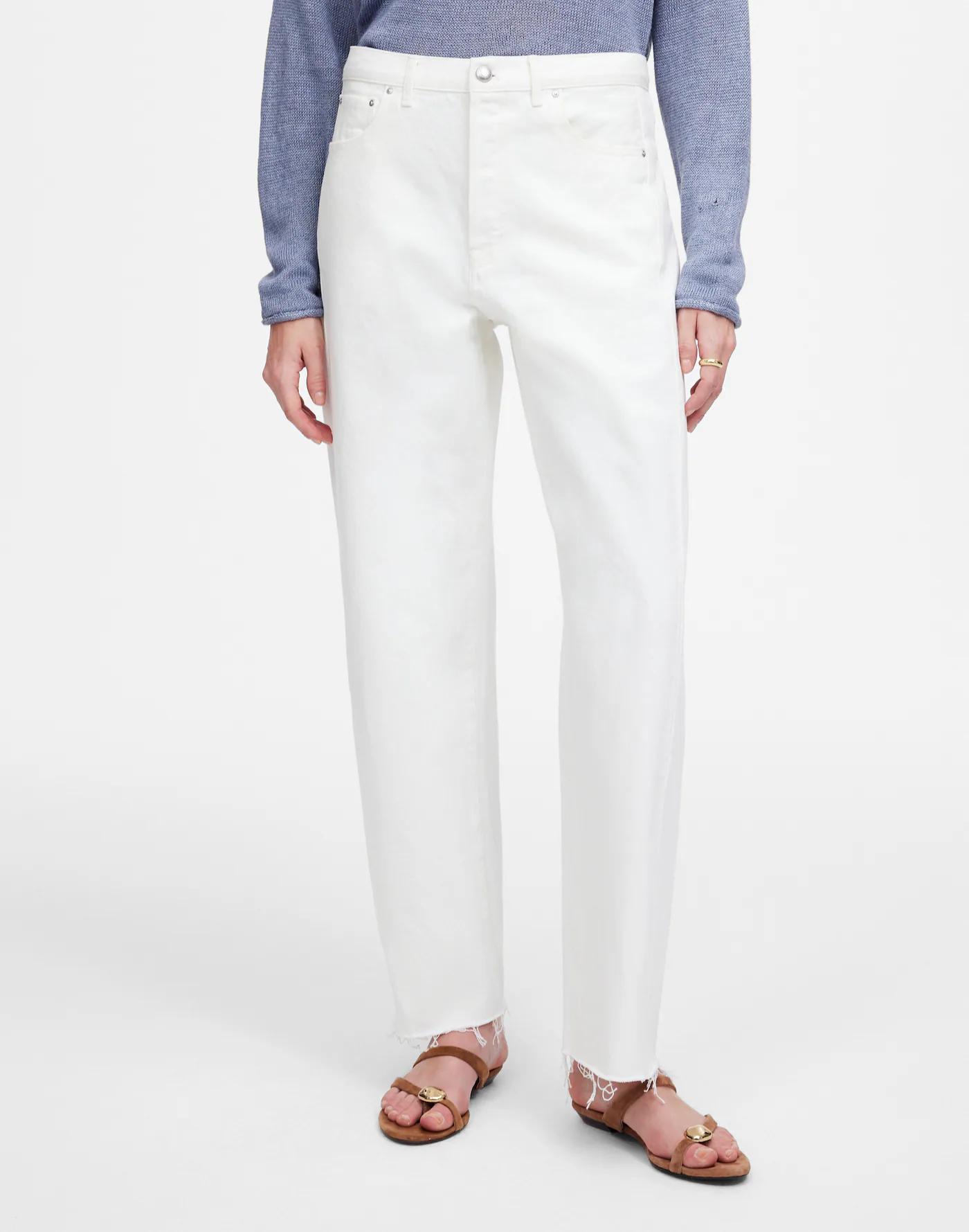 Pieced Barrel-Leg Jeans Product Image