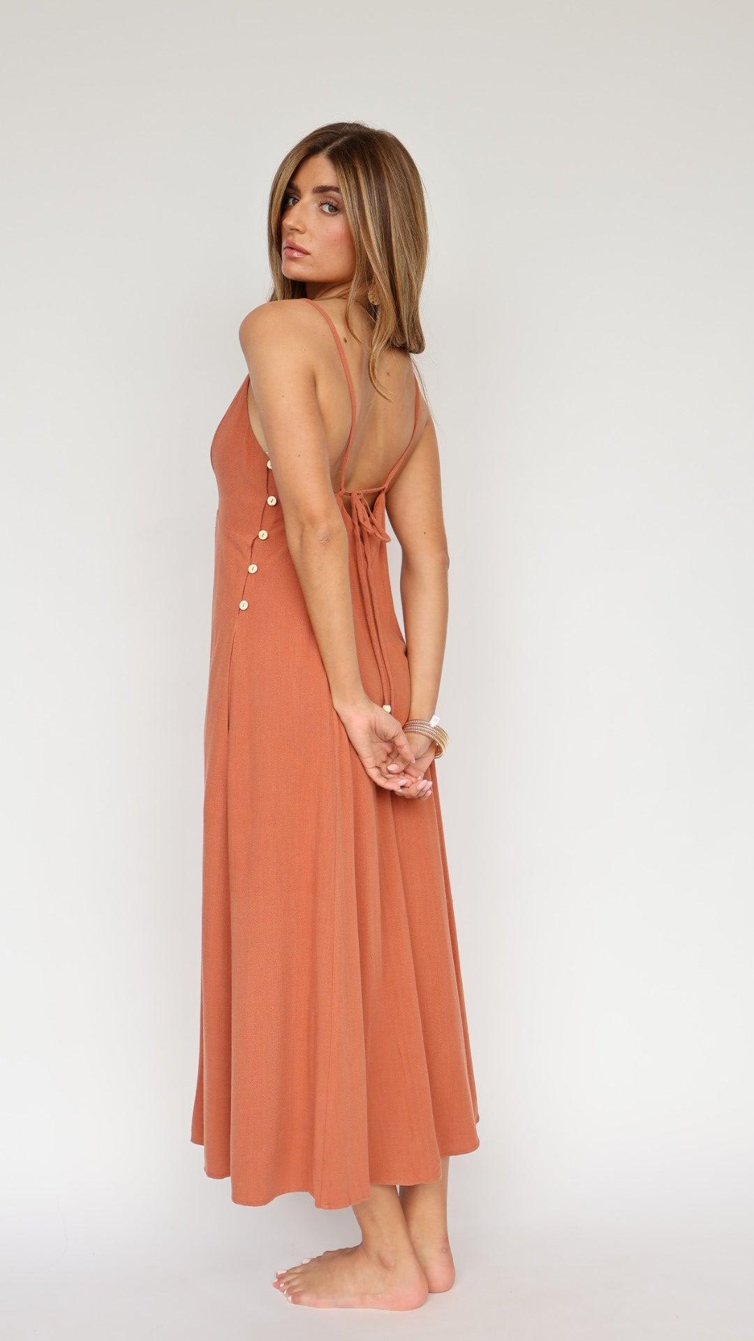 Amber Linen Midi Dress Product Image