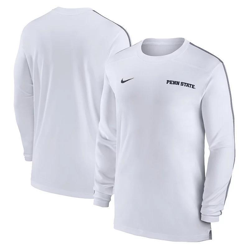 Men's Nike White Penn State Nittany Lions 2024 Sideline Coach UV Performance Long Sleeve T-Shirt, Size: Medium Product Image