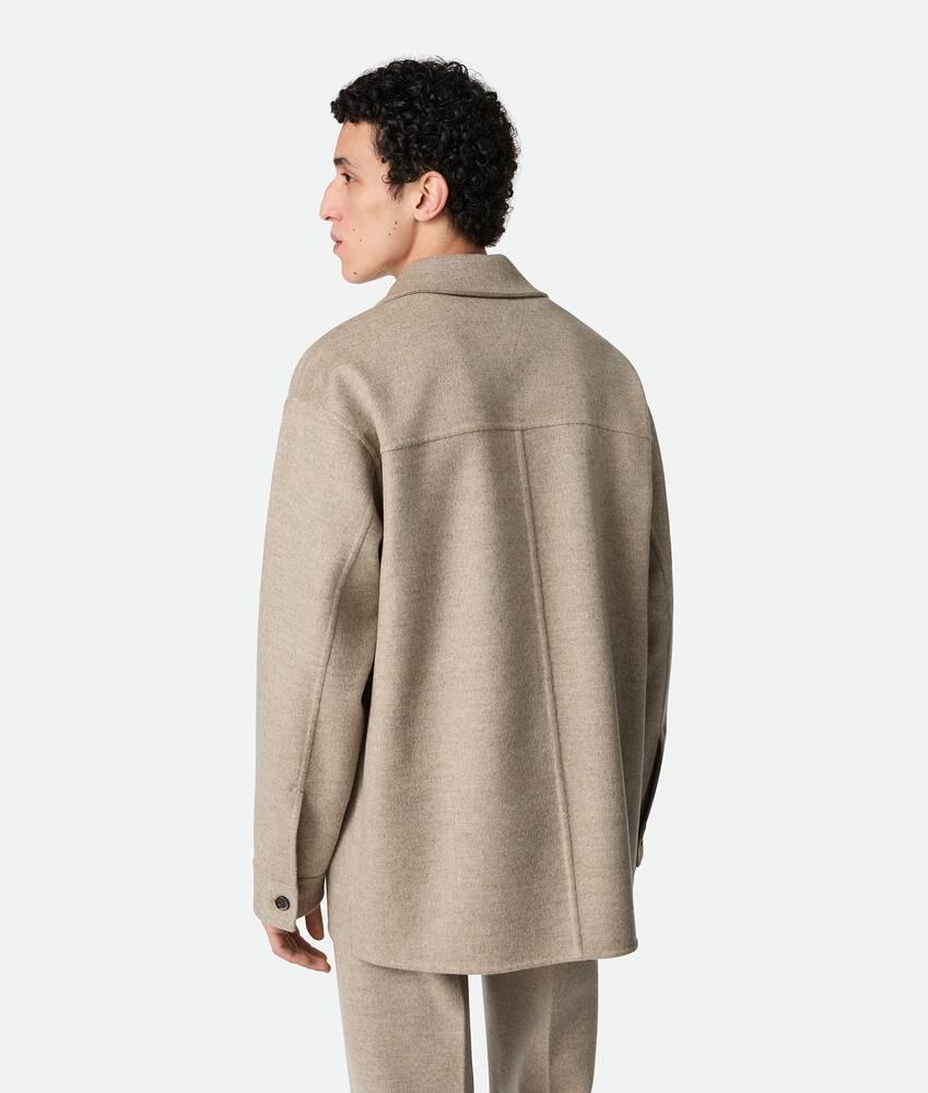 Men's Wool And Cashmere Overshirt in Sandshell melange Product Image