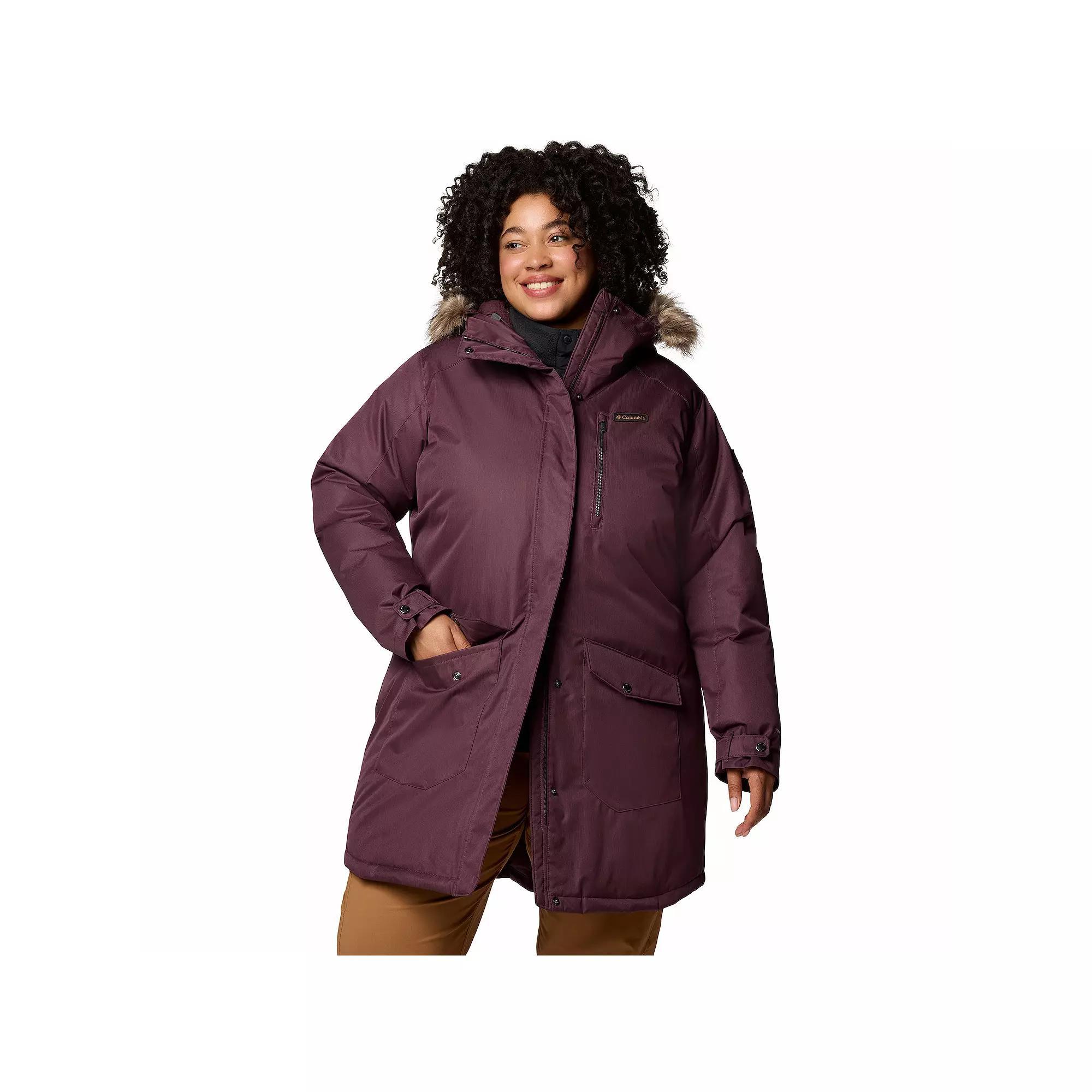 Plus Size Columbia Suttle Mountain Faux Fur Insulated Jacket, Women's, Size: 2XL, Old Stone Green Product Image