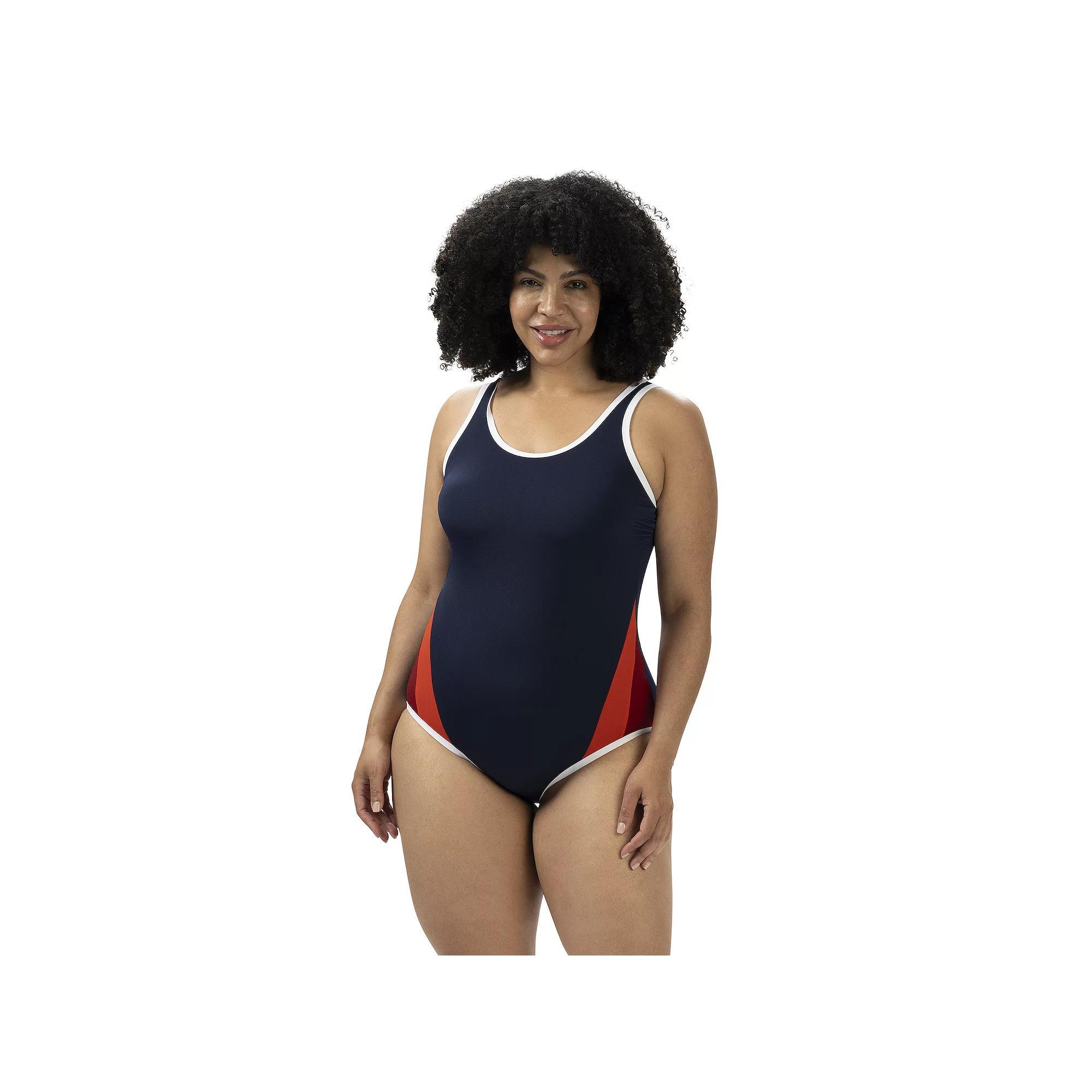 Women's Dolfin Aquashape Color Block Scoopback One-Piece Swimsuit, Size: 10, Blue Product Image